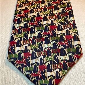 Colorful Dunhill Horse Print Silk Tie